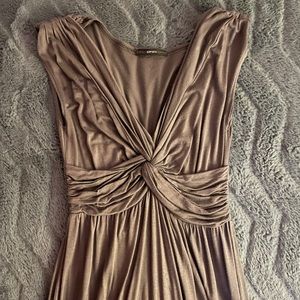 muted brown summer mini/short midi length dress flowy dress